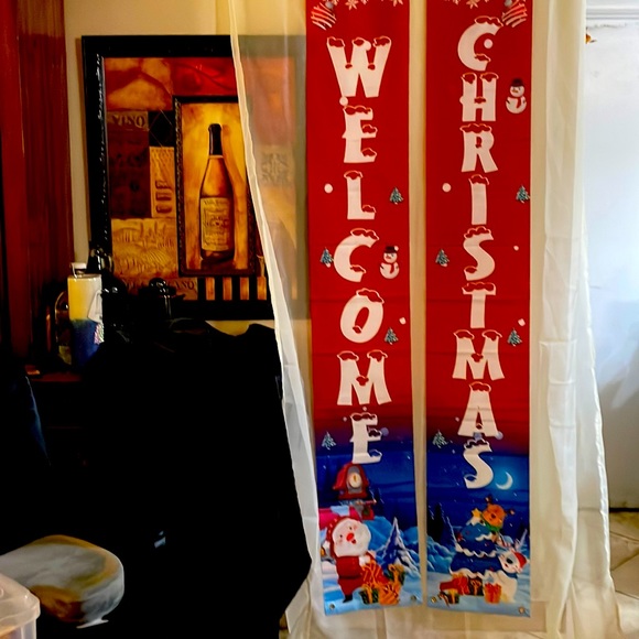 Santa, Reindeer and Snowman Christmas Door Banner New Year Outdoor Indoo… - Picture 2 of 12